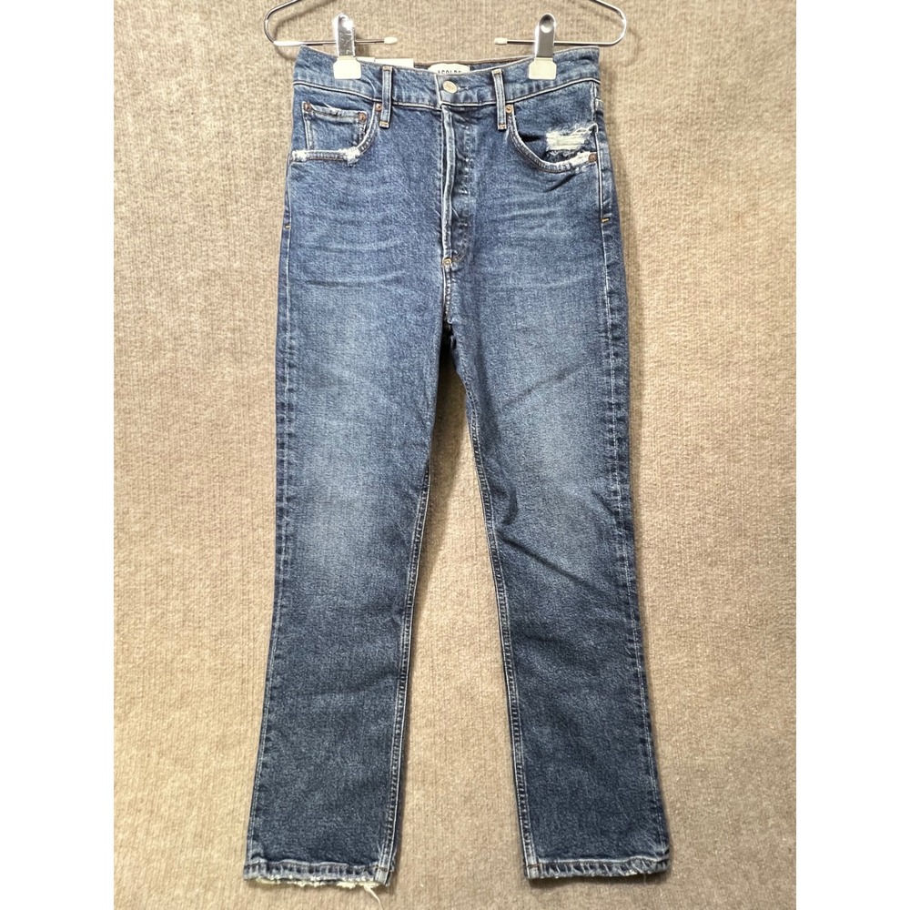 NEW AGOLDE Straight Leg Jeans in Medium Blue Wash